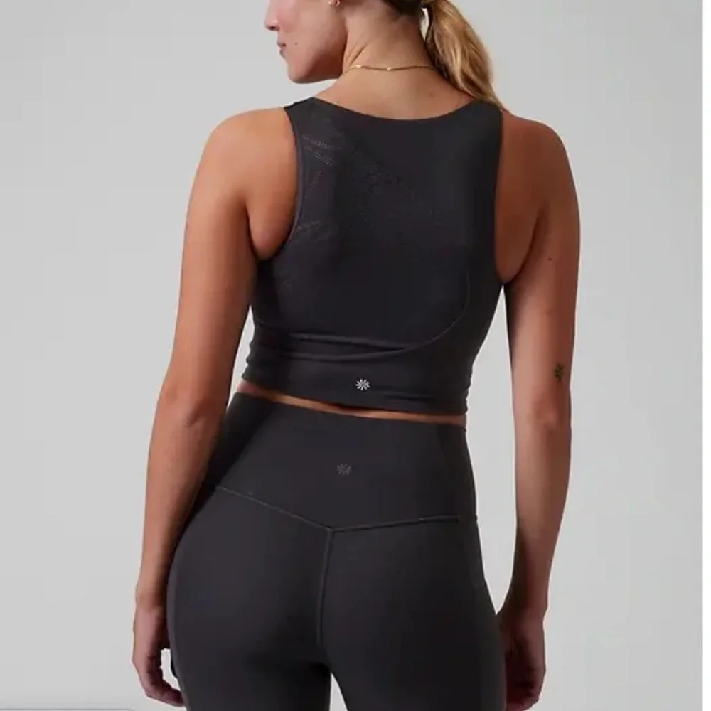 Lace High Neck Athleta Bra XS Black Neutral Sports Bra Lace X-Small